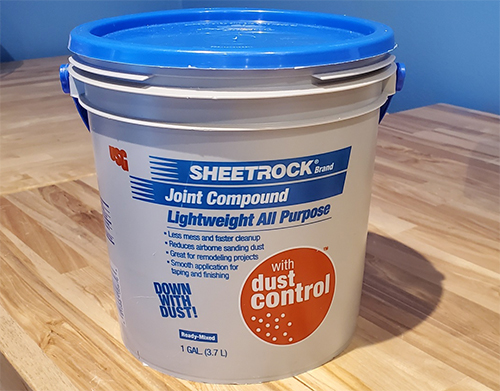 Here is the brand of joint compound I used to patch holes in the fish room. I enjoyed the consistence of the product. It was easy to work with.
